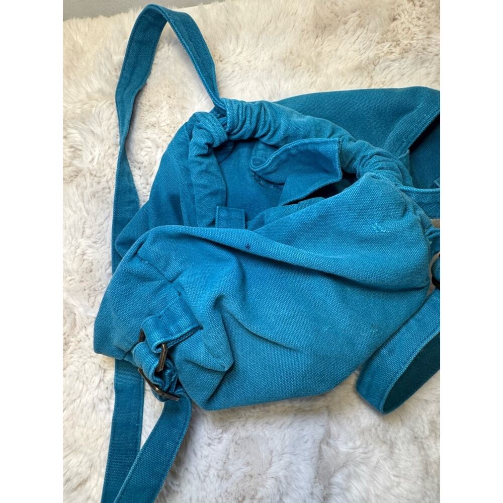 Baggu 100% recycled cotton Teal Canvas Drawstring Backpack - Women - Picture 7 of 15